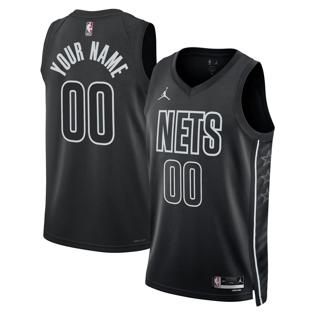 Brooklyn Nets Jordan Brand Unisex 2022/23 Swingman Custom Jersey - Statement Edition - Black Team Jersey Sports Fan Apparel