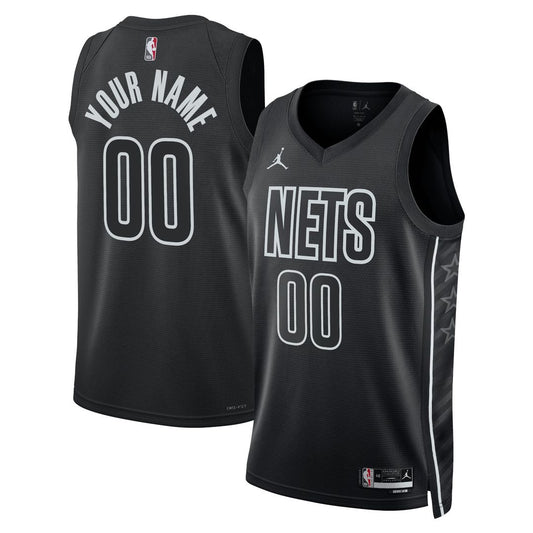Brooklyn Nets Jordan Brand Unisex 2022/23 Swingman Custom Jersey - Statement Edition - Black Team Jersey Sports Fan Apparel