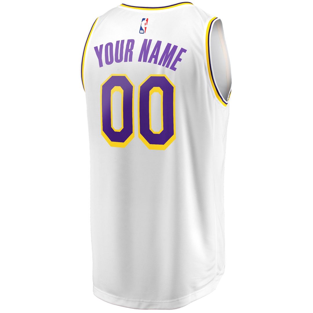 Los Angeles Lakers Fanatics Fast Break Custom Replica Jersey - Association Edition - White Team Jersey Sports Fan Apparel