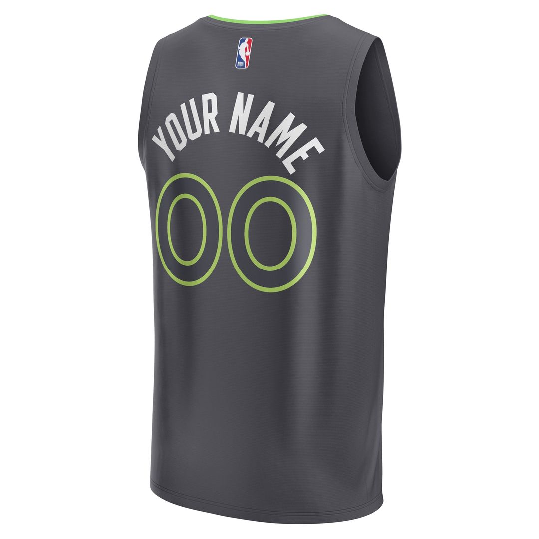 Minnesota Timberwolves Fanatics Youth Custom Fast Break Jersey - Statement Edition - Black Team Jersey Sports Fan Apparel