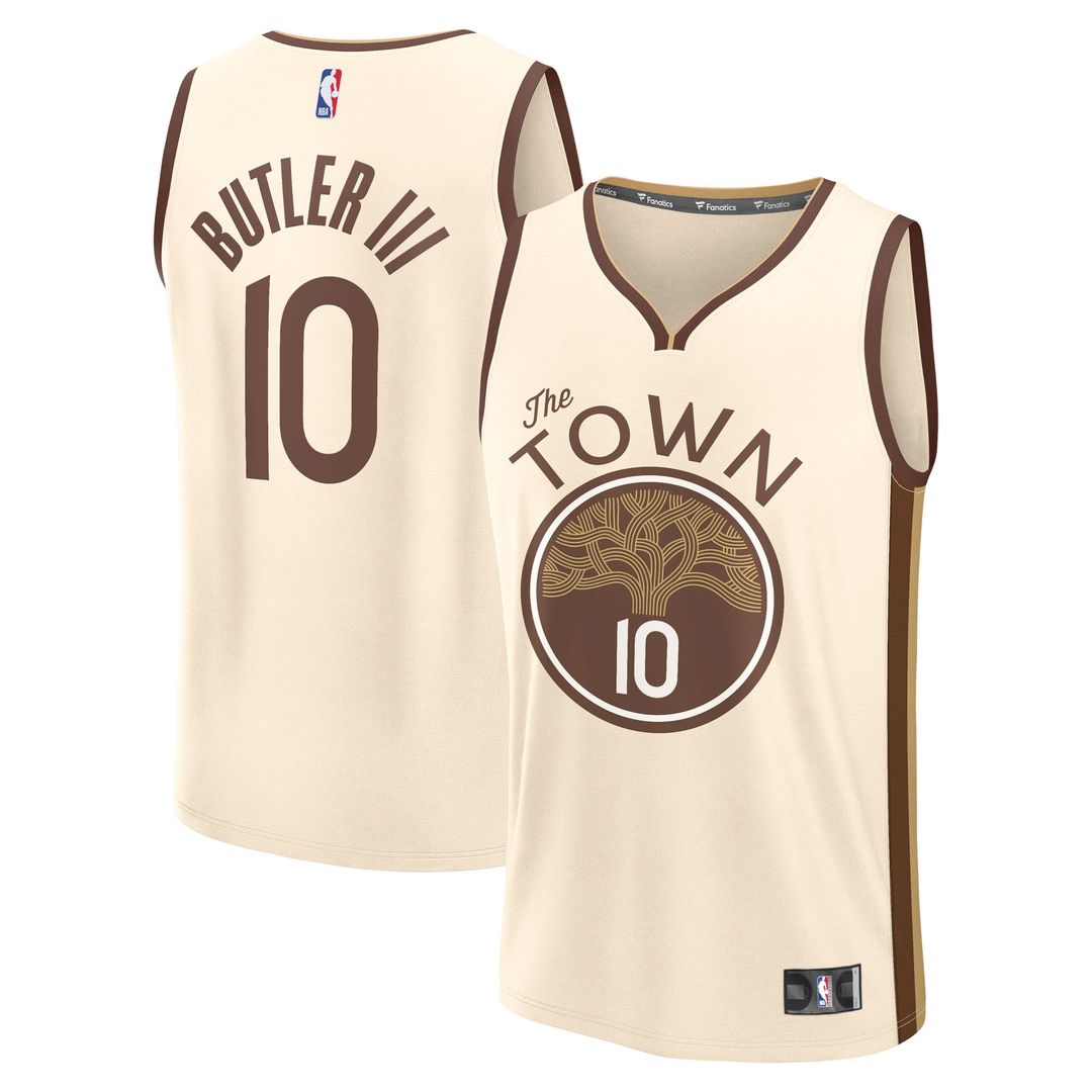 Golden State Warriors Jimmy Butler III Fanatics Youth 2025/26 City Edition Fast Break Jersey - Tan Team Jersey Sports Fan Apparel