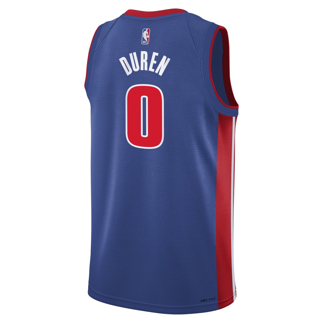 Detroit Pistons Jalen Duren Nike Youth Swingman Jersey - Icon Edition - Blue Team Jersey Sports Fan Apparel