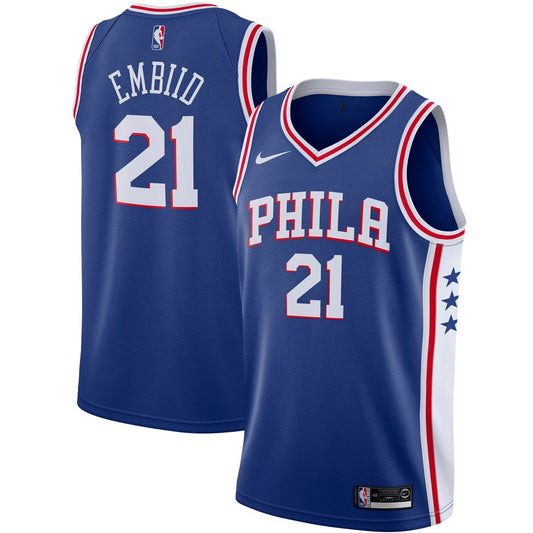 Philadelphia 76ers Joel Embiid Nike 2019/2020 Swingman Jersey - Icon Edition - Royal Team Jersey Sports Fan Apparel