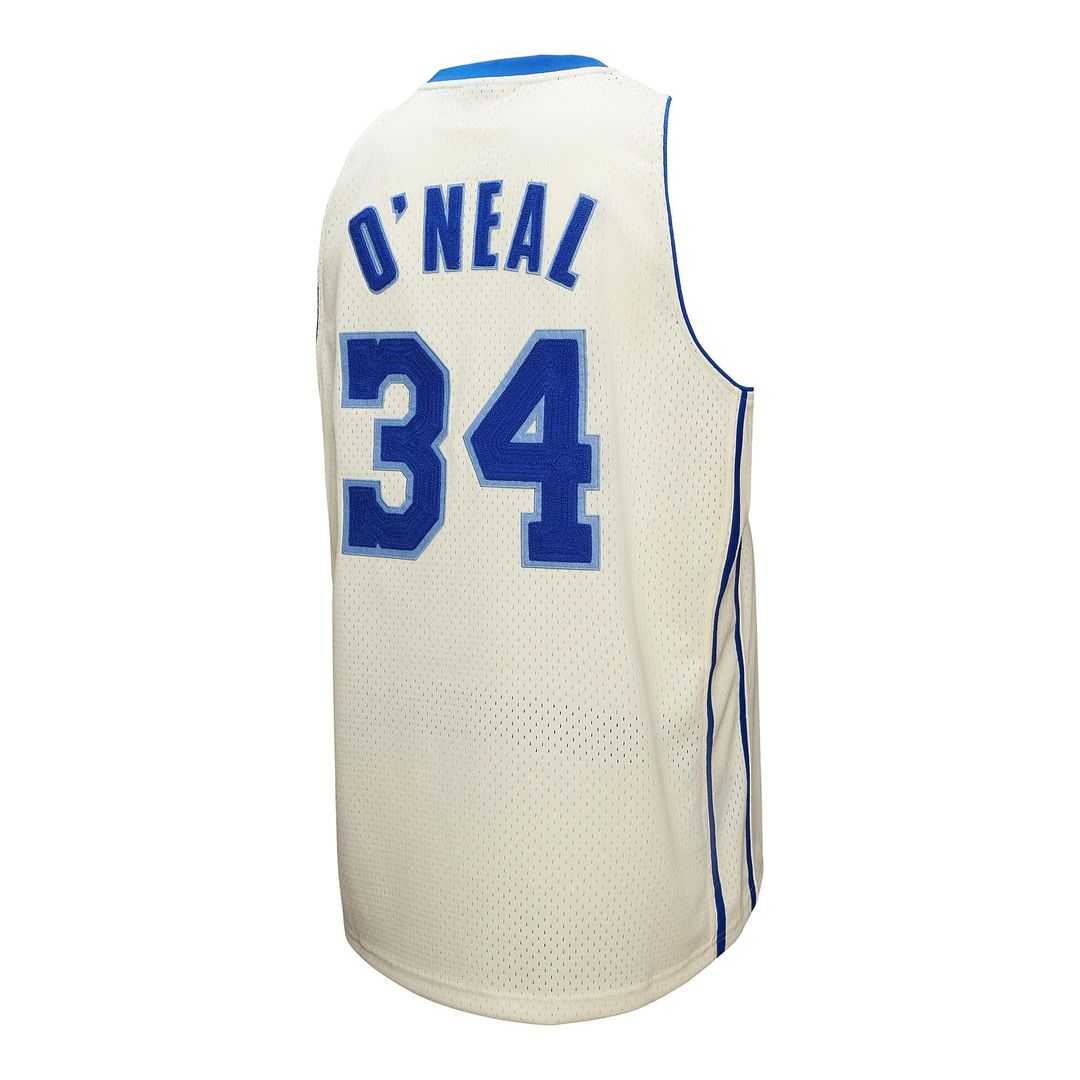 Los Angeles Lakers Shaquille O'Neal Mitchell & Ness Chainstitch Swingman Jersey - Cream Team Jersey Sports Fan Apparel