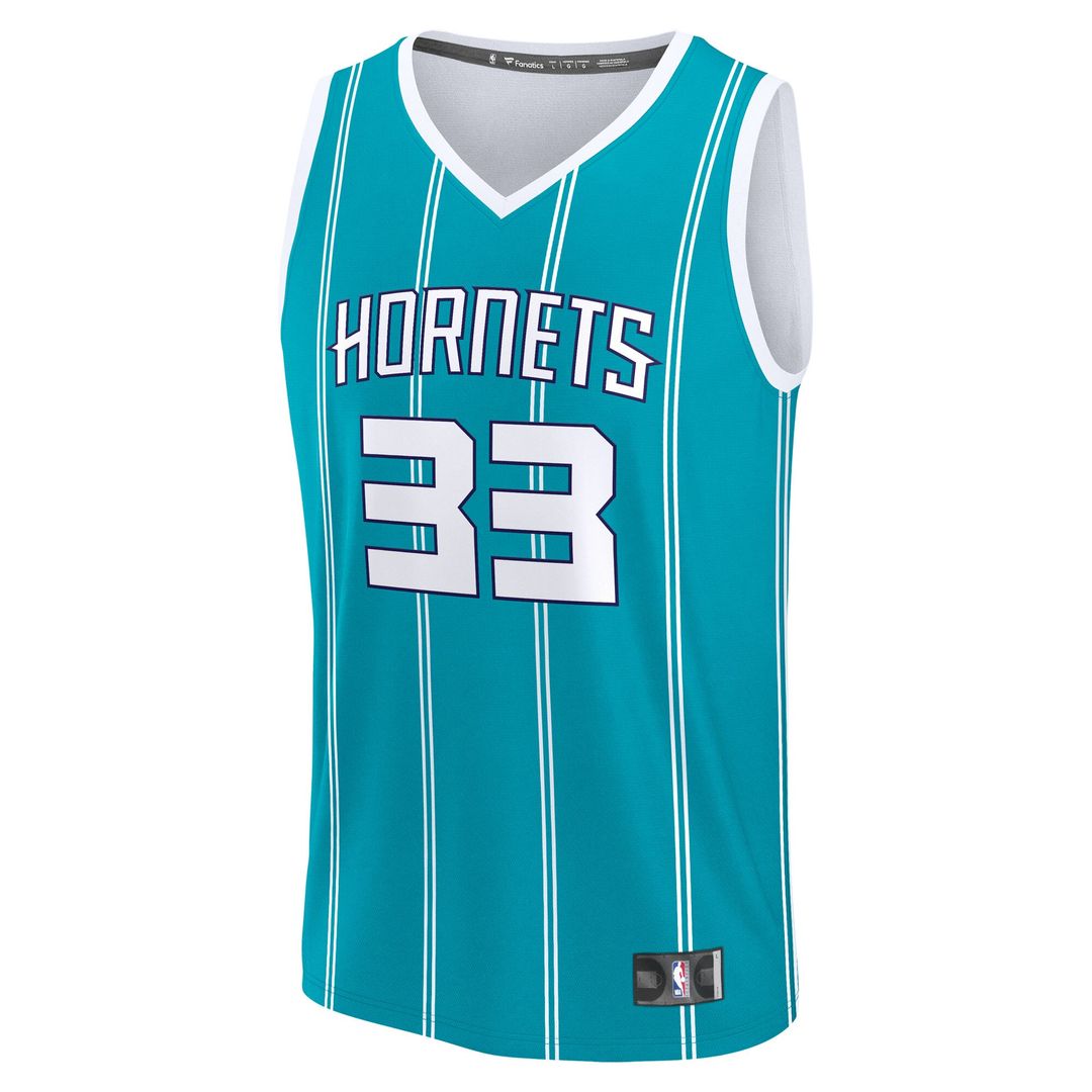 Charlotte Hornets Liam McNeeley Fanatics Fast Break Replica Jersey - Teal - Icon Edition Team Jersey Sports Fan Apparel