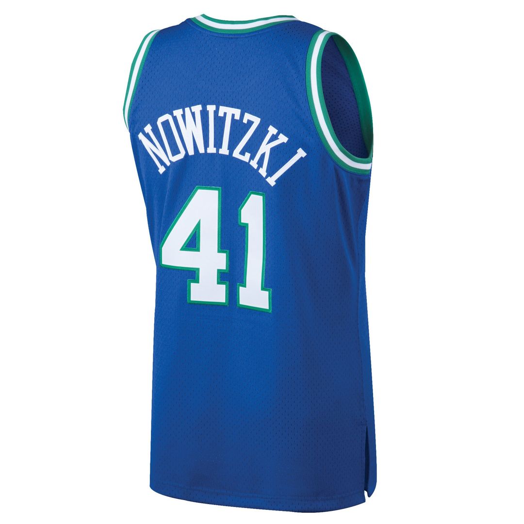 Dallas Mavericks Dirk Nowitzki Mitchell & Ness 1998/99 Hardwood Classics Swingman Jersey - Blue Team Jersey Sports Fan Apparel