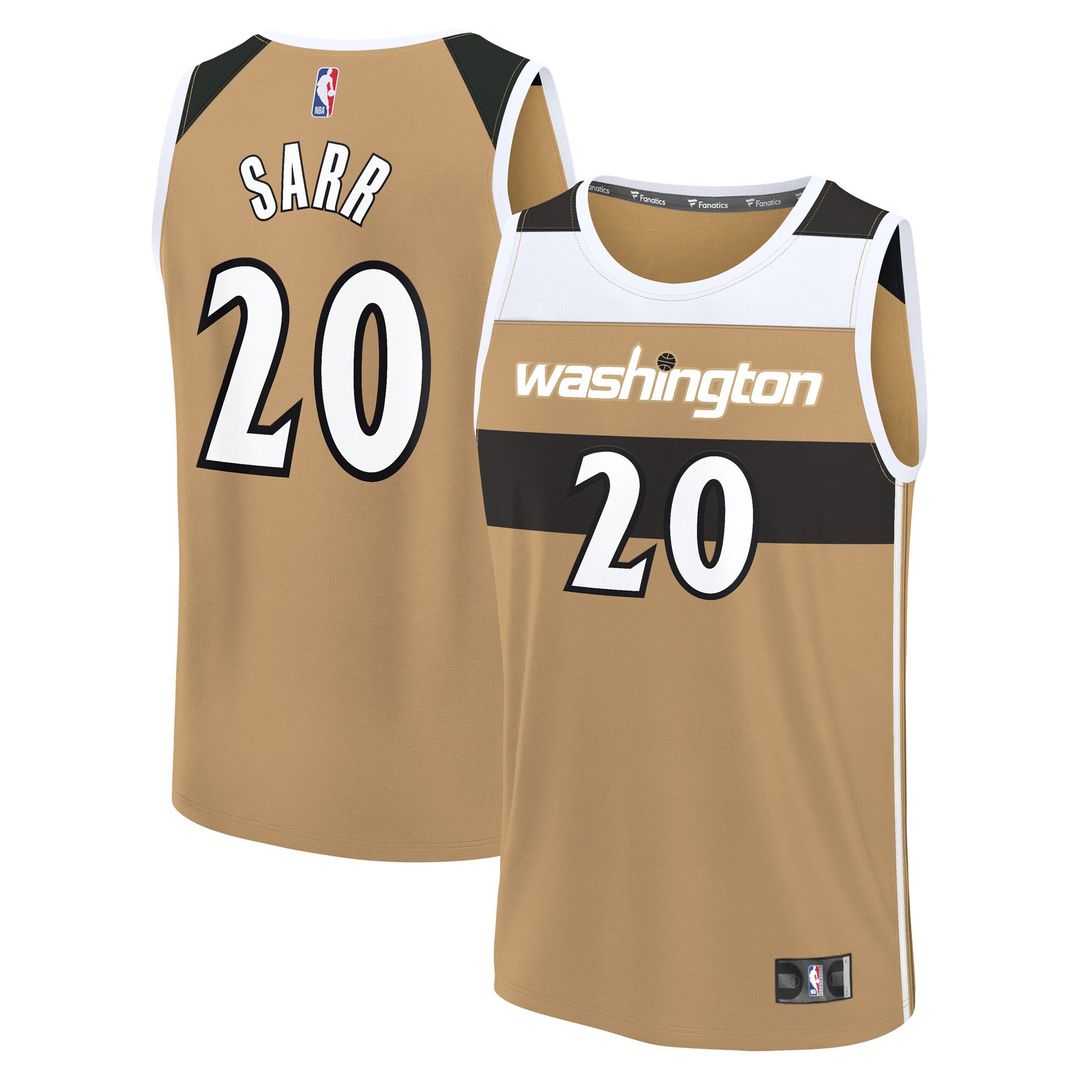 Washington Wizards Alex Sarr Fanatics Youth Fast Break Jersey - City Edition - Gold Team Jersey Sports Fan Apparel