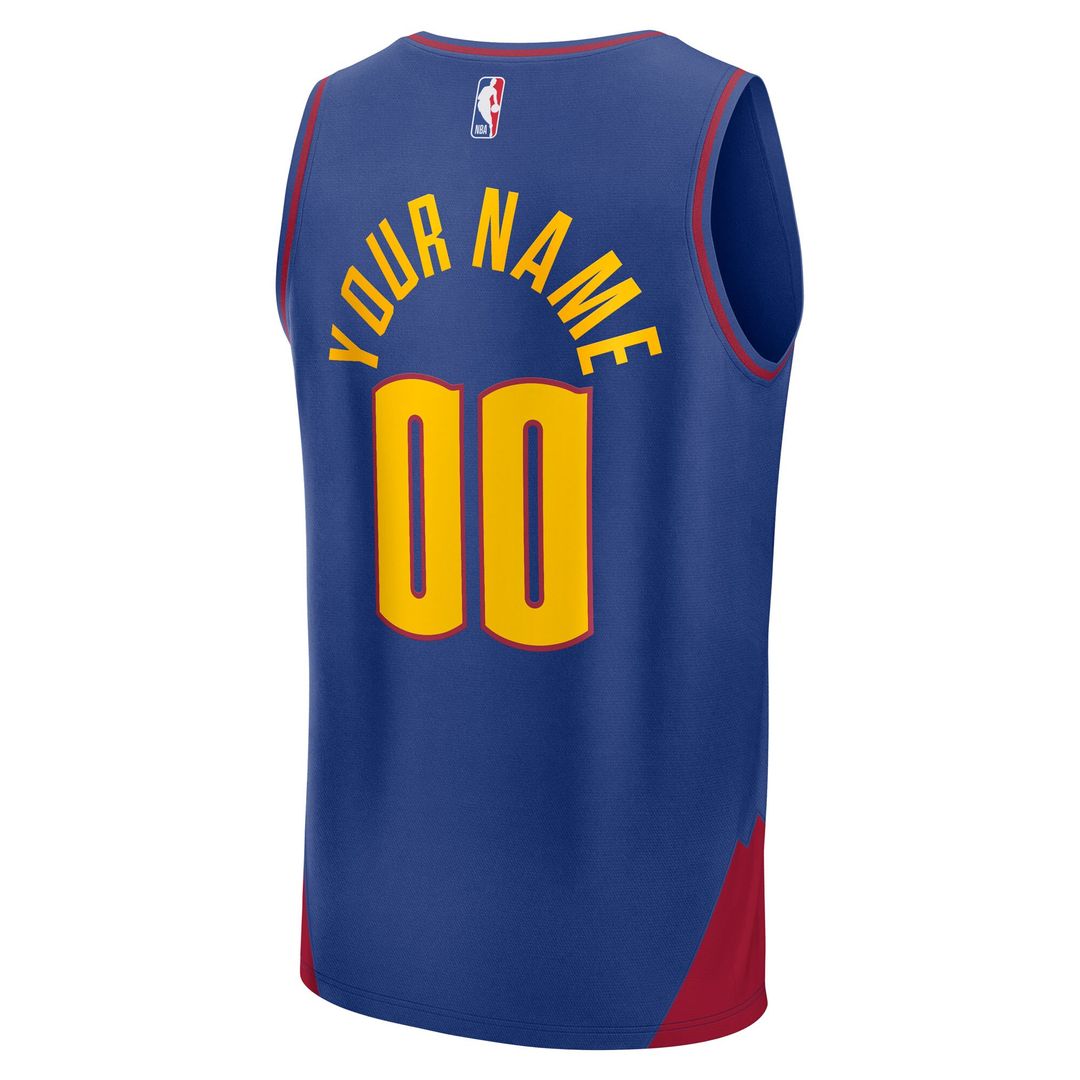 Denver Nuggets Fanatics Youth Fast Break Custom Replica Jersey - Blue - Statement Edition Team Jersey Sports Fan Apparel
