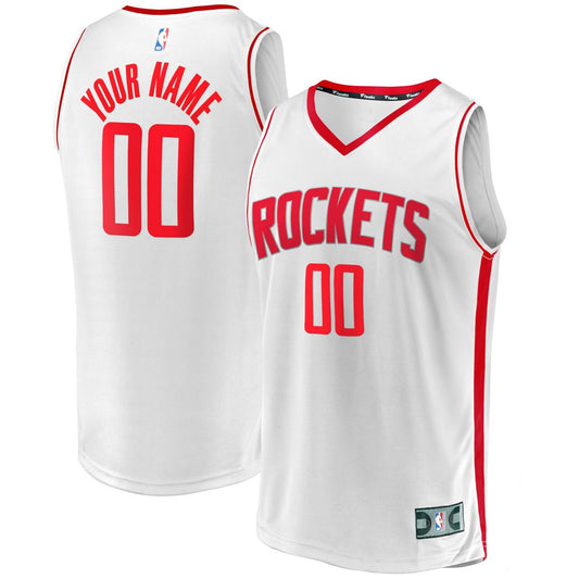 Houston Rockets Fanatics Youth Fast Break Replica Custom Jersey - Association Edition - White Team Jersey Sports Fan Apparel