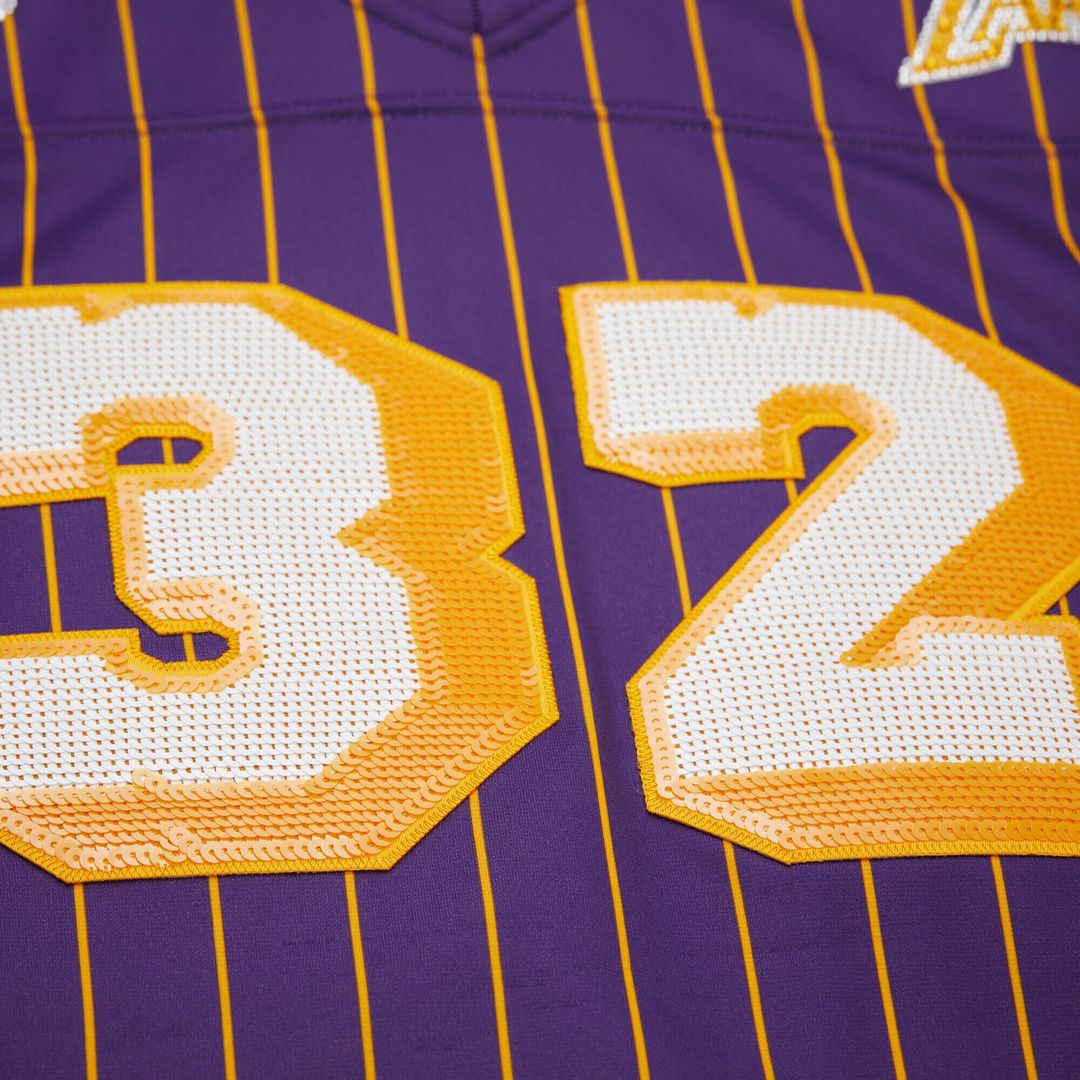 Los Angeles Lakers Magic Johnson Mitchell & Ness x DANNIJO Women's Cropped Football Fashion Jersey - Purple Team Jersey Sports Fan Apparel