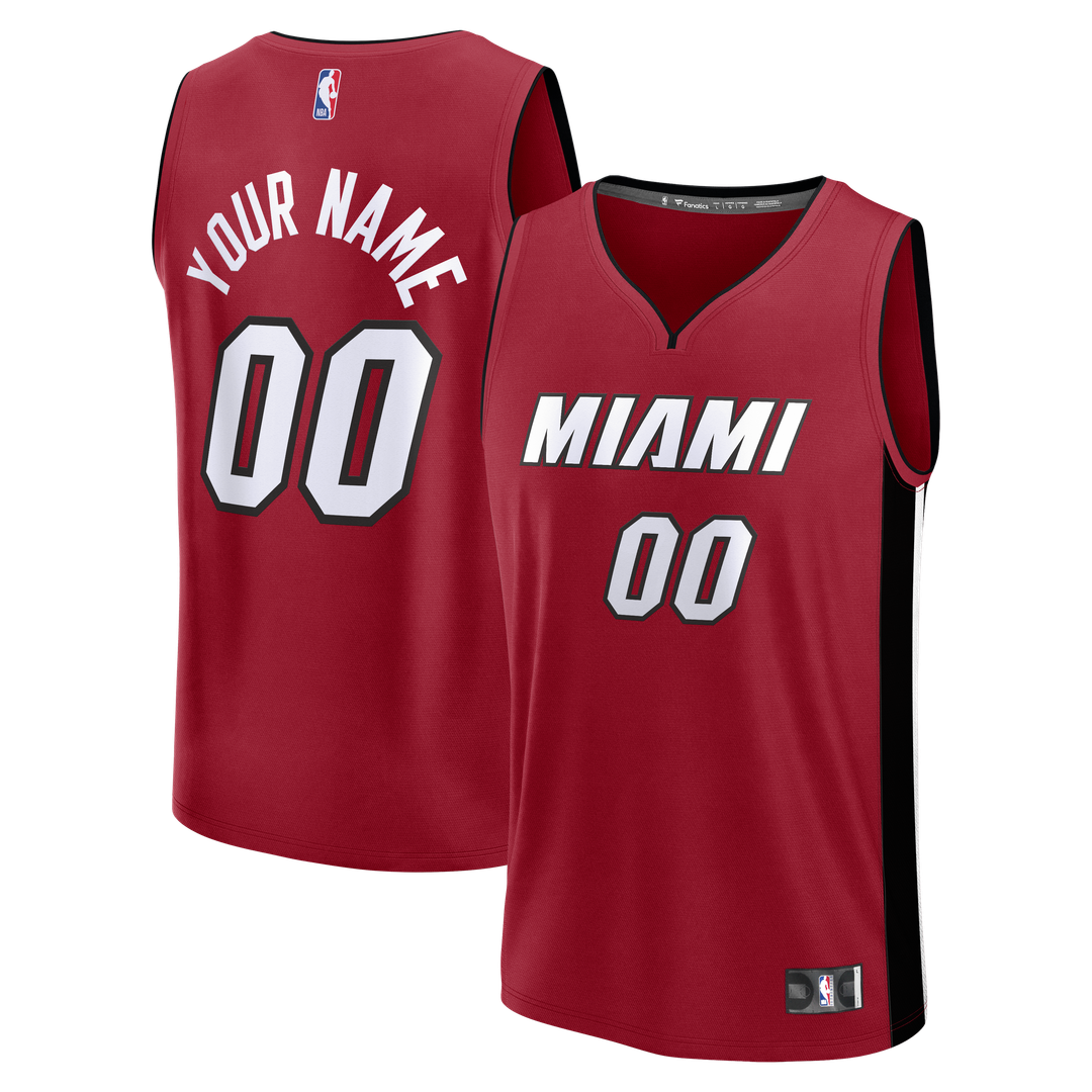 Miami Heat Fanatics Fast Break Custom Jersey - Icon Edition - Red Team Jersey Sports Fan Apparel