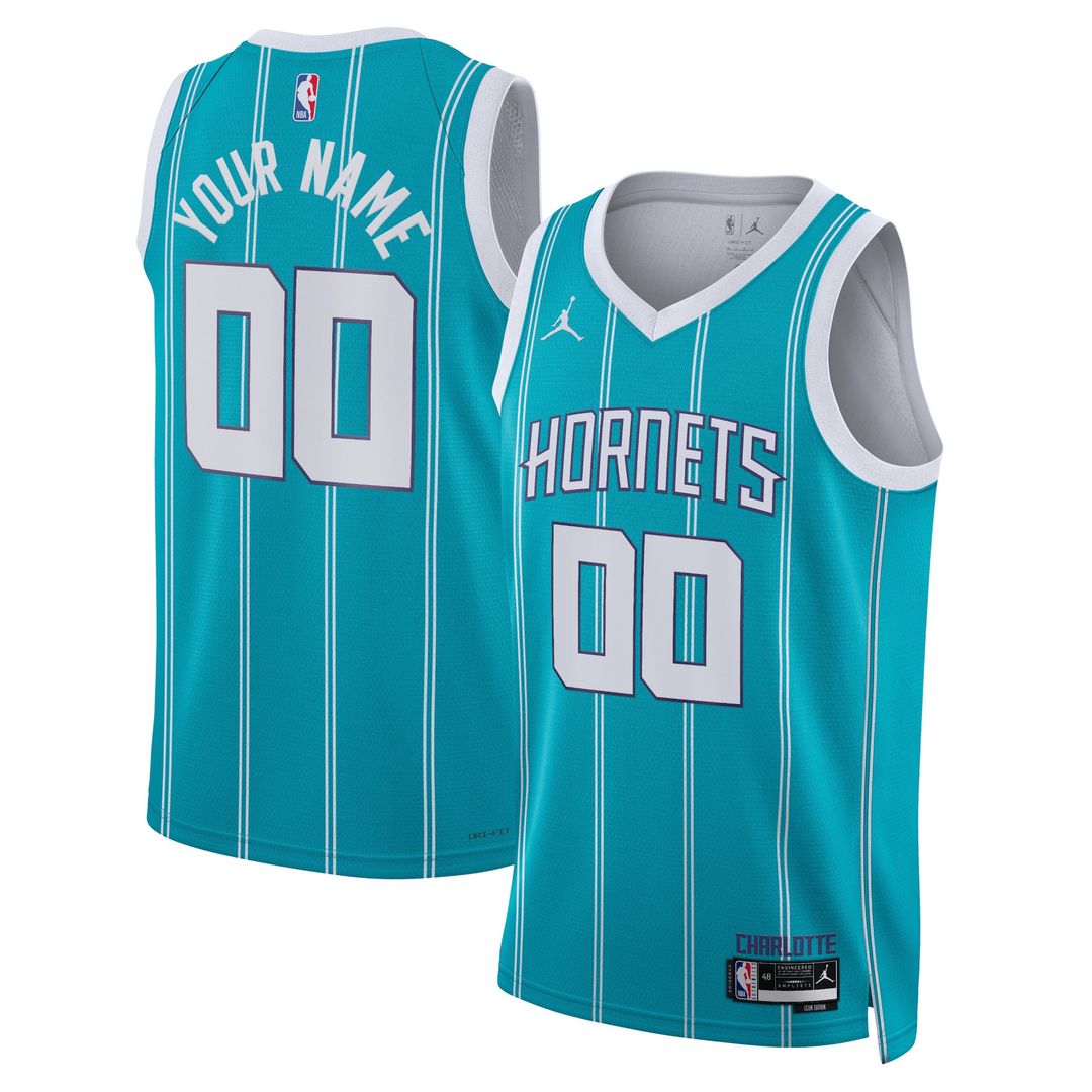 Charlotte Hornets Jordan Brand Unisex Swingman Custom Jersey Teal - Icon Edition Team Jersey Sports Fan Apparel