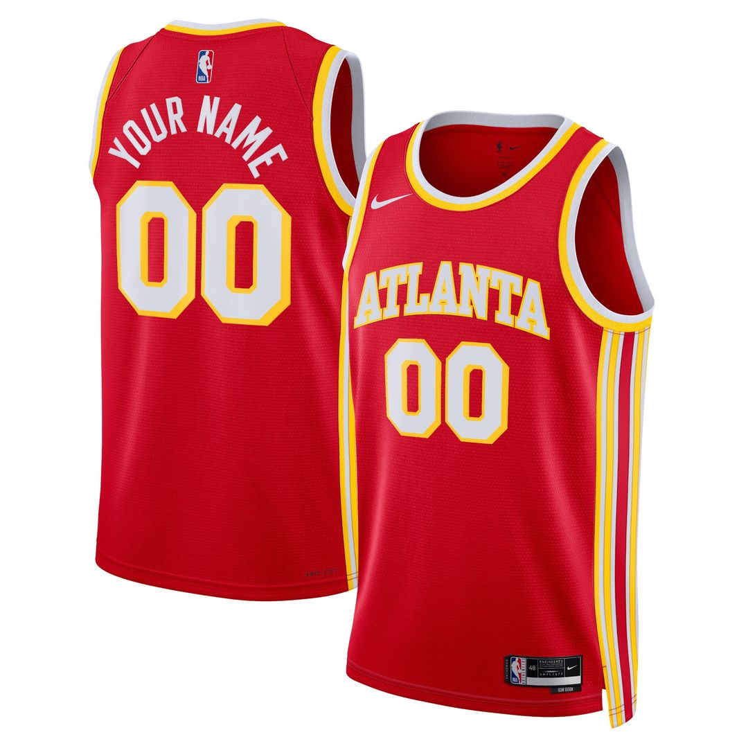 Atlanta Hawks Nike Unisex Swingman Custom Jersey Red - Icon Edition Team Jersey Sports Fan Apparel