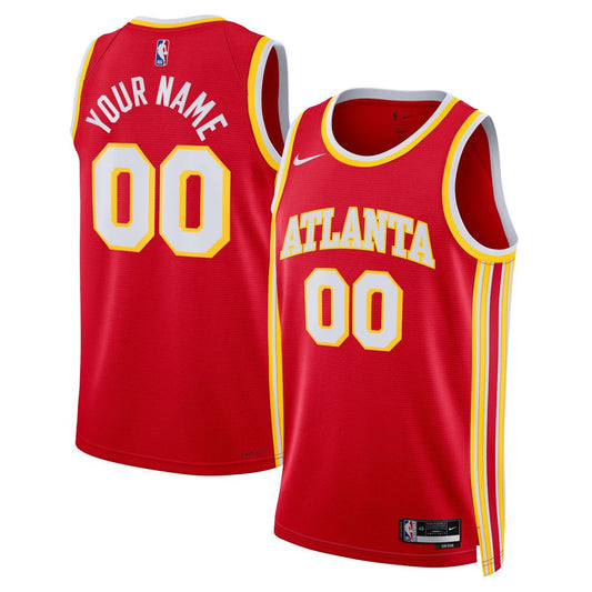 Atlanta Hawks Nike Unisex Swingman Custom Jersey Red - Icon Edition Team Jersey Sports Fan Apparel