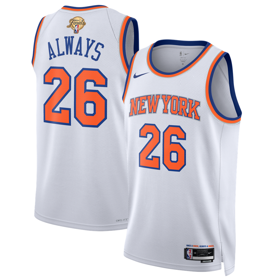 New York Knicks Nike Unisex 2026 NBA Finals Champions Always 26 Swingman Jersey - White - Association Edition Team Jersey Sports Fan Apparel