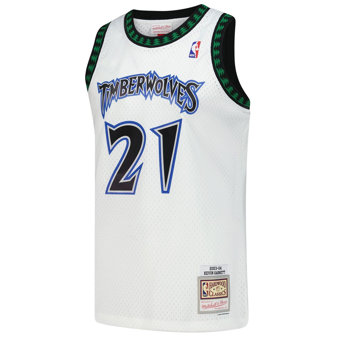 Minnesota Timberwolves Kevin Garnett Mitchell & Ness Hardwood Classics Swingman Jersey - White Team Jersey Sports Fan Apparel