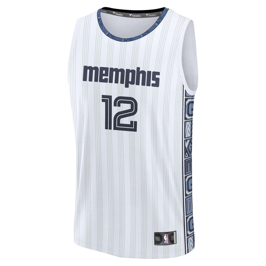 Memphis Grizzlies Ja Morant Fanatics 2025/26 City Edition Fast Break Jersey - White Team Jersey Sports Fan Apparel