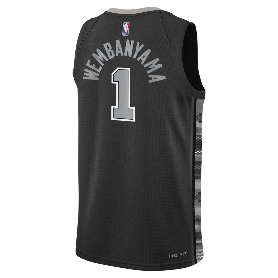 San Antonio Spurs Victor Wembanyama Jordan Brand Youth Swingman Jersey - Statement Edition - Black Team Jersey Sports Fan Apparel
