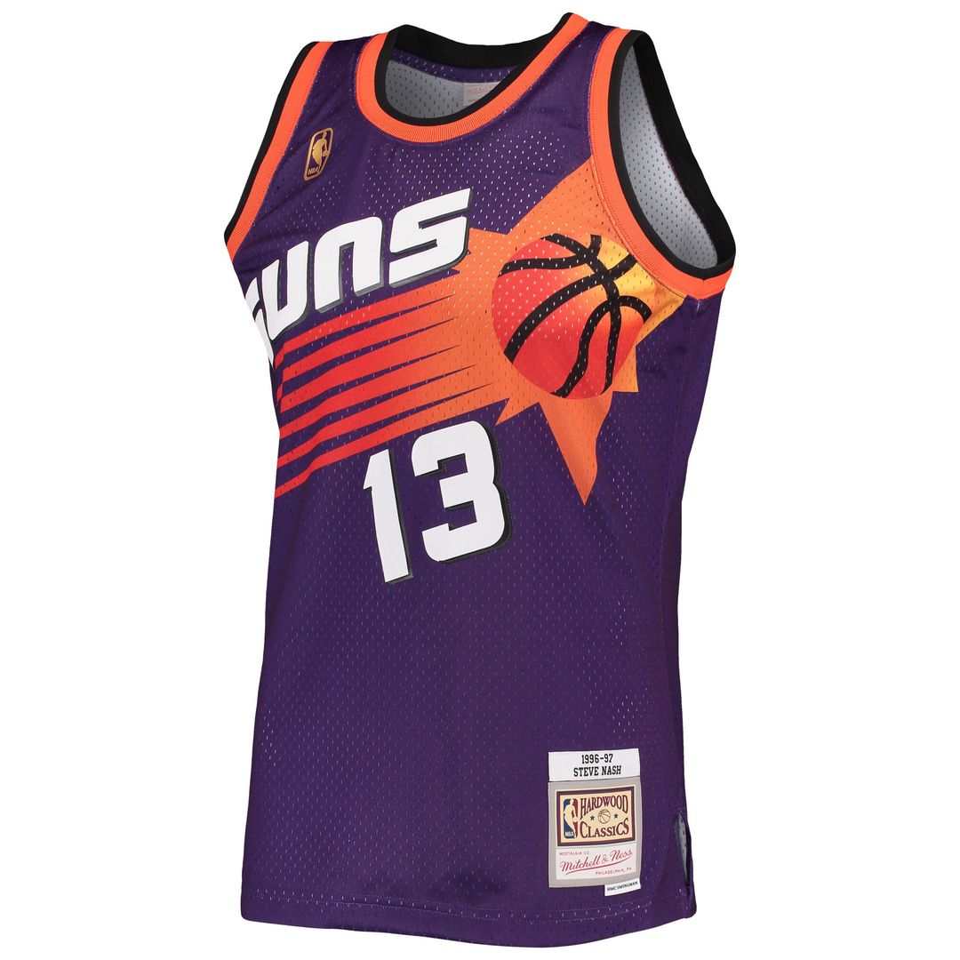 Phoenix Suns Steve Nash Mitchell & Ness 1996/97 Hardwood Classics Swingman Jersey - Purple Team Jersey Sports Fan Apparel