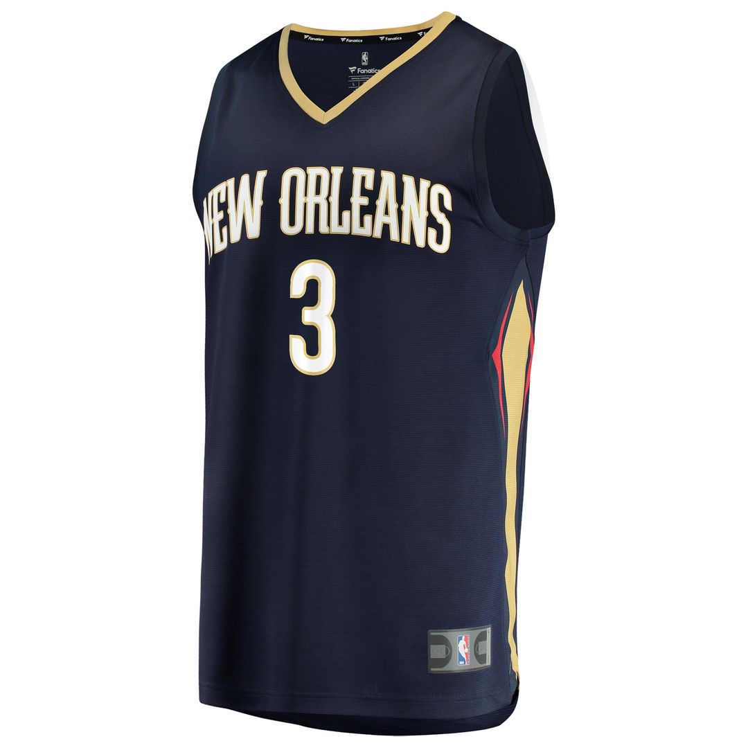 New Orleans Pelicans Jordan Poole Fanatics Fast Break Replica Jersey - Navy - Icon Edition Team Jersey Sports Fan Apparel