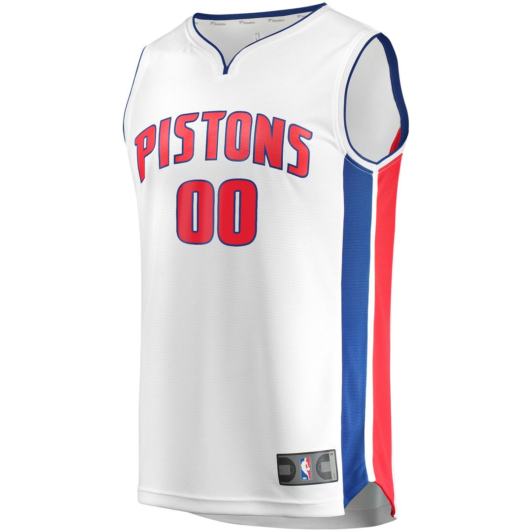 Detroit Pistons Fanatics Fast Break Custom Replica Jersey White - Association Edition Team Jersey Sports Fan Apparel