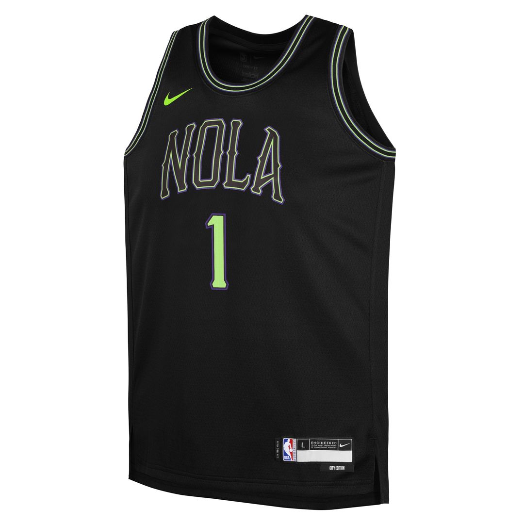 New Orleans Pelicans Zion Williamson Nike Youth 2025/26 City Edition Swingman Jersey - Black Team Jersey Sports Fan Apparel