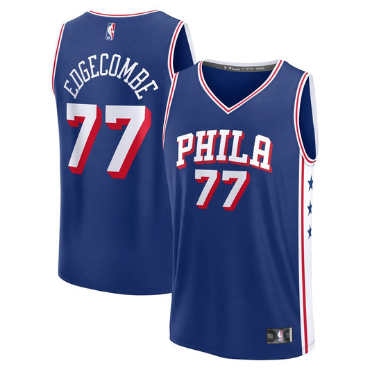 Philadelphia 76ers V. J. Edgecombe Fanatics Youth 2025 NBA Draft First Round Pick Fast Break Replica Jersey - Icon Edition - Royal Team Jersey Sports