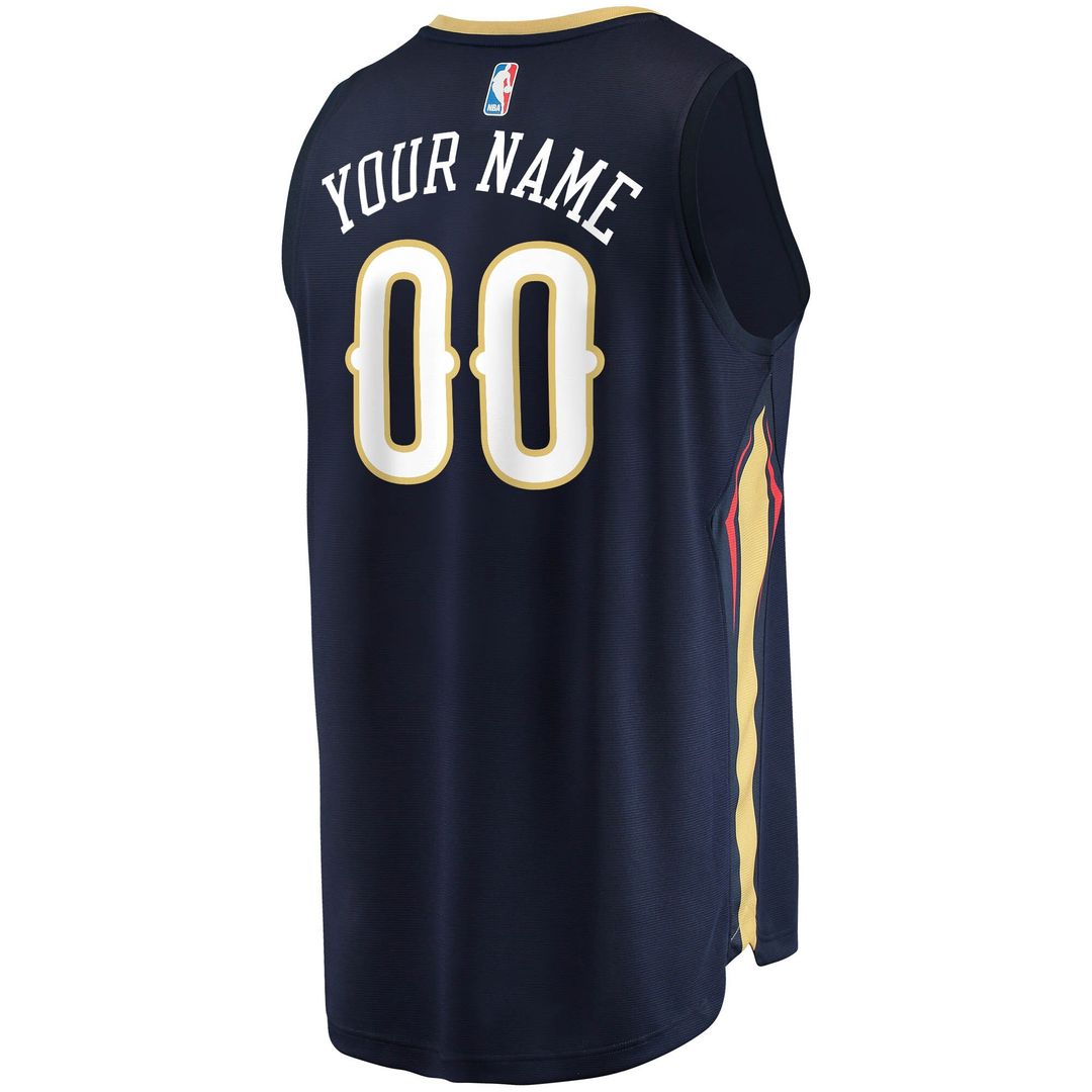 New Orleans Pelicans Fanatics Fast Break Custom Replica Jersey Navy - Icon Edition Team Jersey Sports Fan Apparel