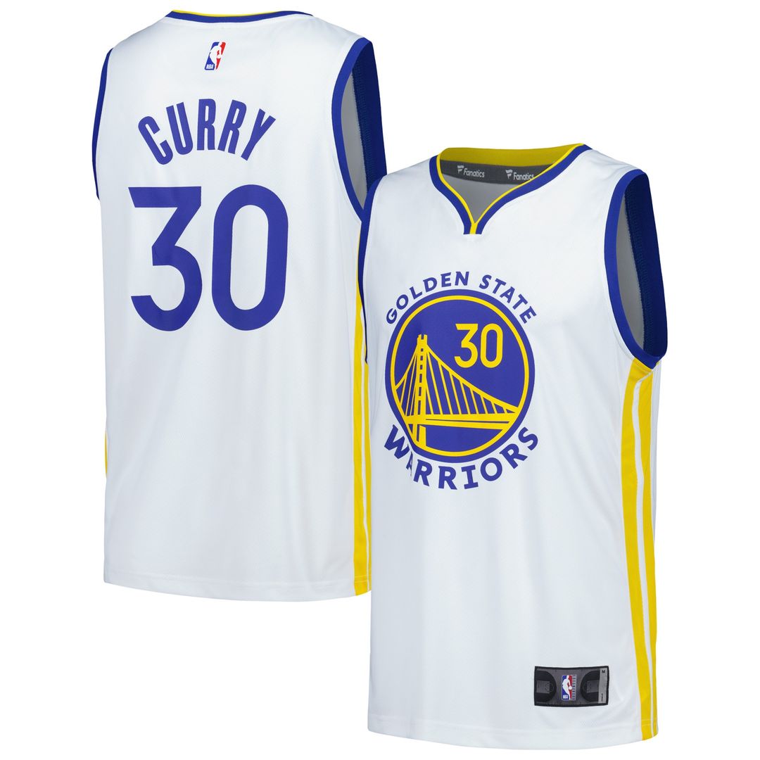Golden State Warriors Stephen Curry Fanatics Fast Break Replica Player Jersey - Association Edition - White Team Jersey Sports Fan Apparel