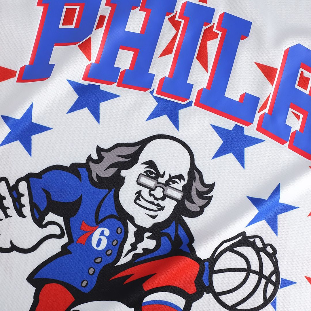 Philadelphia 76ers NBA & KidSuper Studios by Fanatics Unisex Hometown Jersey - White Team Jersey Sports Fan Apparel