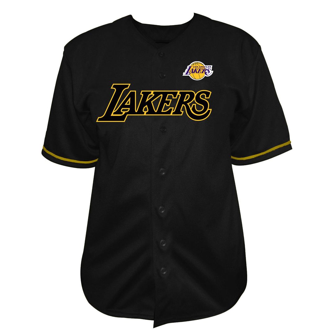 Los Angeles Lakers Fanatics Big & Tall Pop Full - Button Jersey - Black Team Jersey Sports Fan Apparel