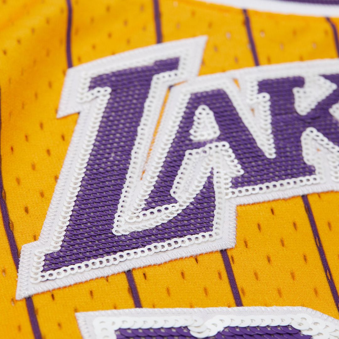 Los Angeles Lakers Magic Johnson Mitchell & Ness x DANNIJO Women's Fashion Cropped Basketball Jersey - Yellow Team Jersey Sports Fan Apparel