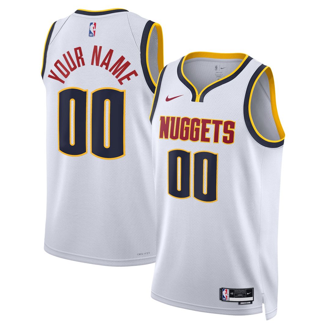 Denver Nuggets Nike Unisex Swingman Custom Jersey White - Association Edition Team Jersey Sports Fan Apparel