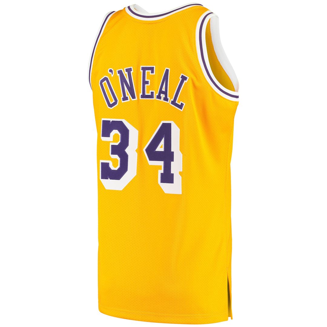 Los Angeles Lakers Shaquille O'Neal Mitchell & Ness 1996/97 Hardwood Classics Authentic Jersey - Gold Team Jersey Sports Fan Apparel
