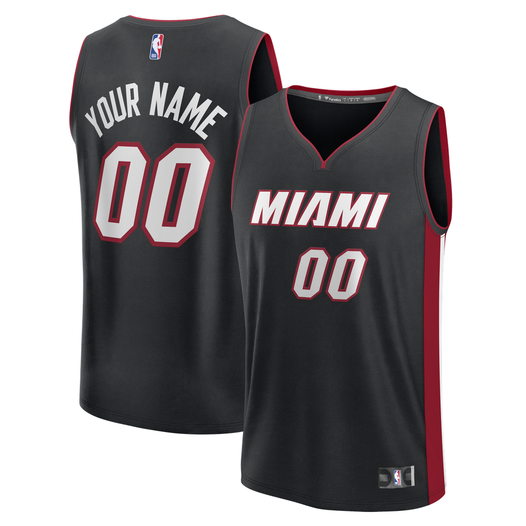 Miami Heat Fanatics Fast Break Custom Jersey - Icon Edition - Black Team Jersey Sports Fan Apparel