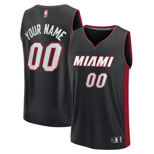 Miami Heat Fanatics Fast Break Custom Jersey - Icon Edition - Black Team Jersey Sports Fan Apparel