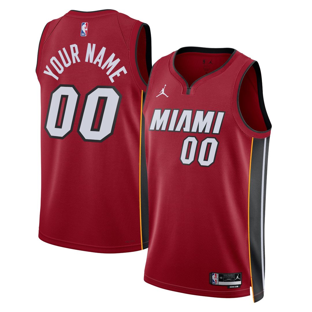 Miami Heat Jordan Brand Unisex 2022/23 Swingman Custom Jersey - Statement Edition - Red Team Jersey Sports Fan Apparel