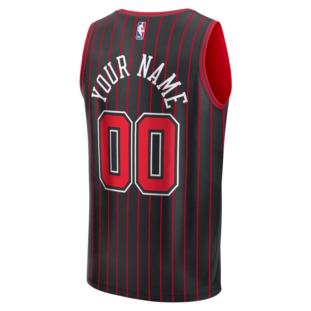 Chicago Bulls Fanatics Fast Break Custom Jersey - Icon Edition - Black Team Jersey Sports Fan Apparel