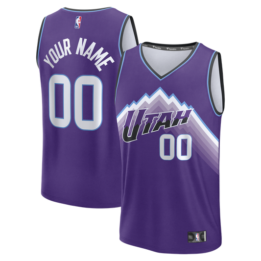 Utah Jazz Fanatics Fast Break Replica Custom Jersey - Purple - Icon Edition Team Jersey Sports Fan Apparel