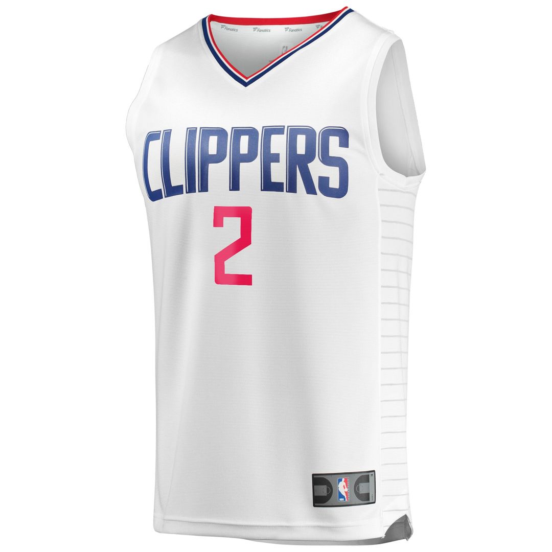 LA Clippers Kawhi Leonard Fanatics Fast Break Replica Player Jersey - White - Association Edition Team Jersey Sports Fan Apparel