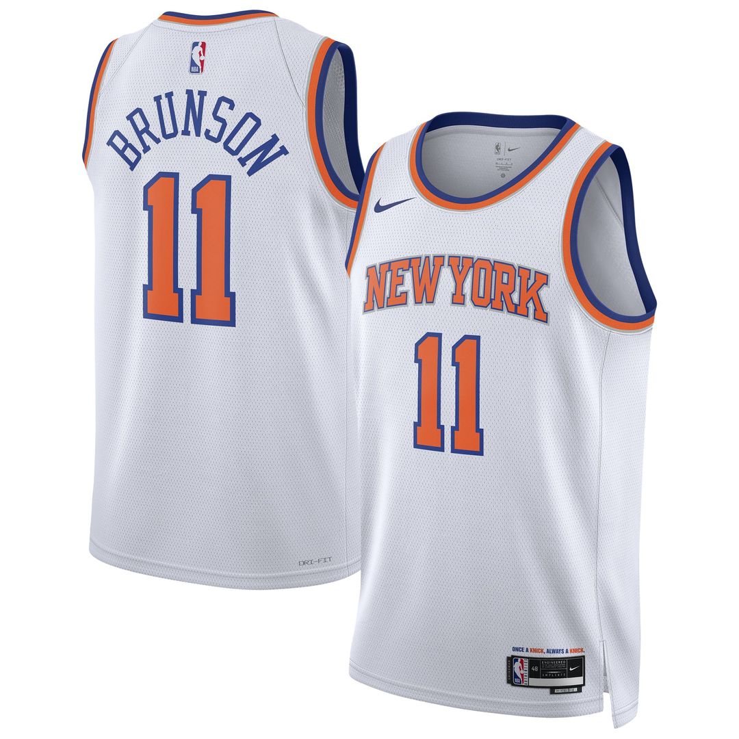 New York Knicks Jalen Brunson Nike Unisex Swingman Jersey - Association Edition - White Team Jersey Sports Fan Apparel
