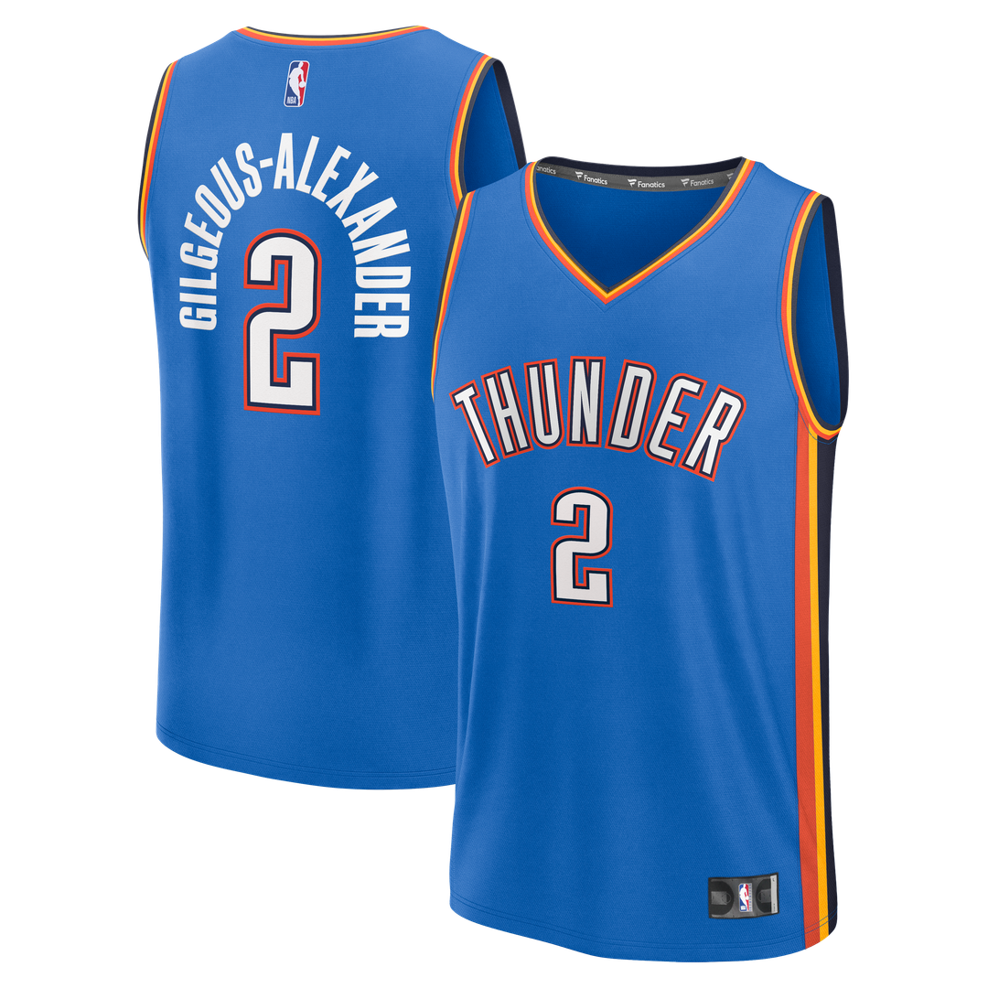 Oklahoma City Thunder Shai Gilgeous - Alexander Fanatics Fast Break Replica Player Jersey - Icon Edition - Blue Team Jersey Sports Fan Apparel