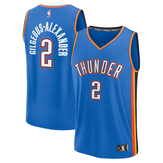 Oklahoma City Thunder Shai Gilgeous - Alexander Fanatics Fast Break Replica Player Jersey - Icon Edition - Blue Team Jersey Sports Fan Apparel