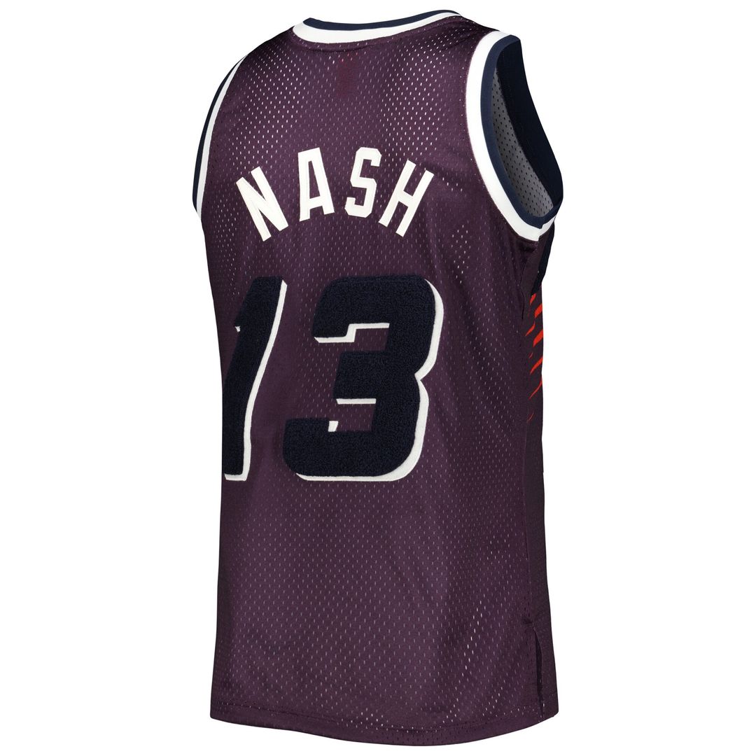 Phoenix Suns Steve Nash Mitchell & Ness 1996/97 Hardwood Classics Off - Court Swingman Jersey - Purple Team Jersey Sports Fan Apparel