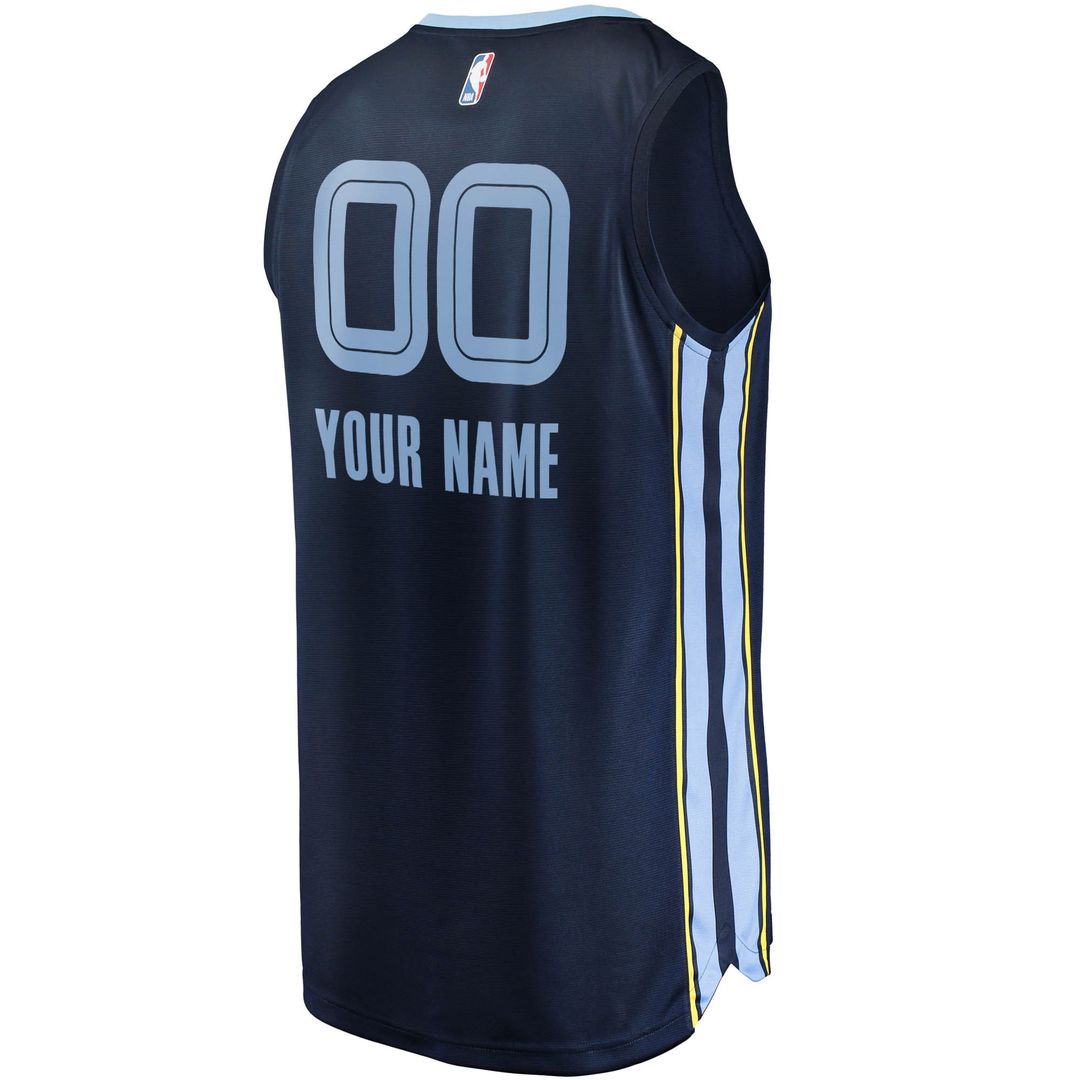 Memphis Grizzlies Fanatics Fast Break Custom Replica Jersey Navy - Icon Edition Team Jersey Sports Fan Apparel
