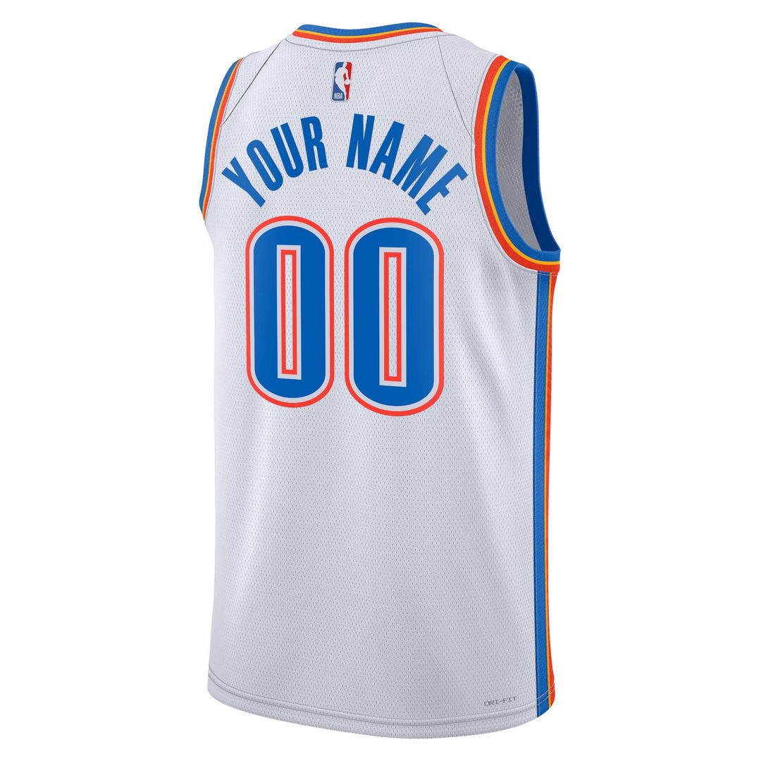 Oklahoma City Thunder Nike Unisex Swingman Custom Jersey White - Association Edition Team Jersey Sports Fan Apparel