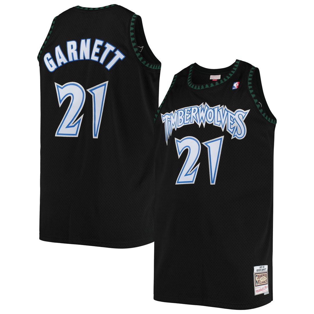 Minnesota Timberwolves Kevin Garnett Mitchell & Ness 1997/98 Big & Tall Hardwood Classics Swingman Jersey - Black Team Jersey Sports Fan Apparel