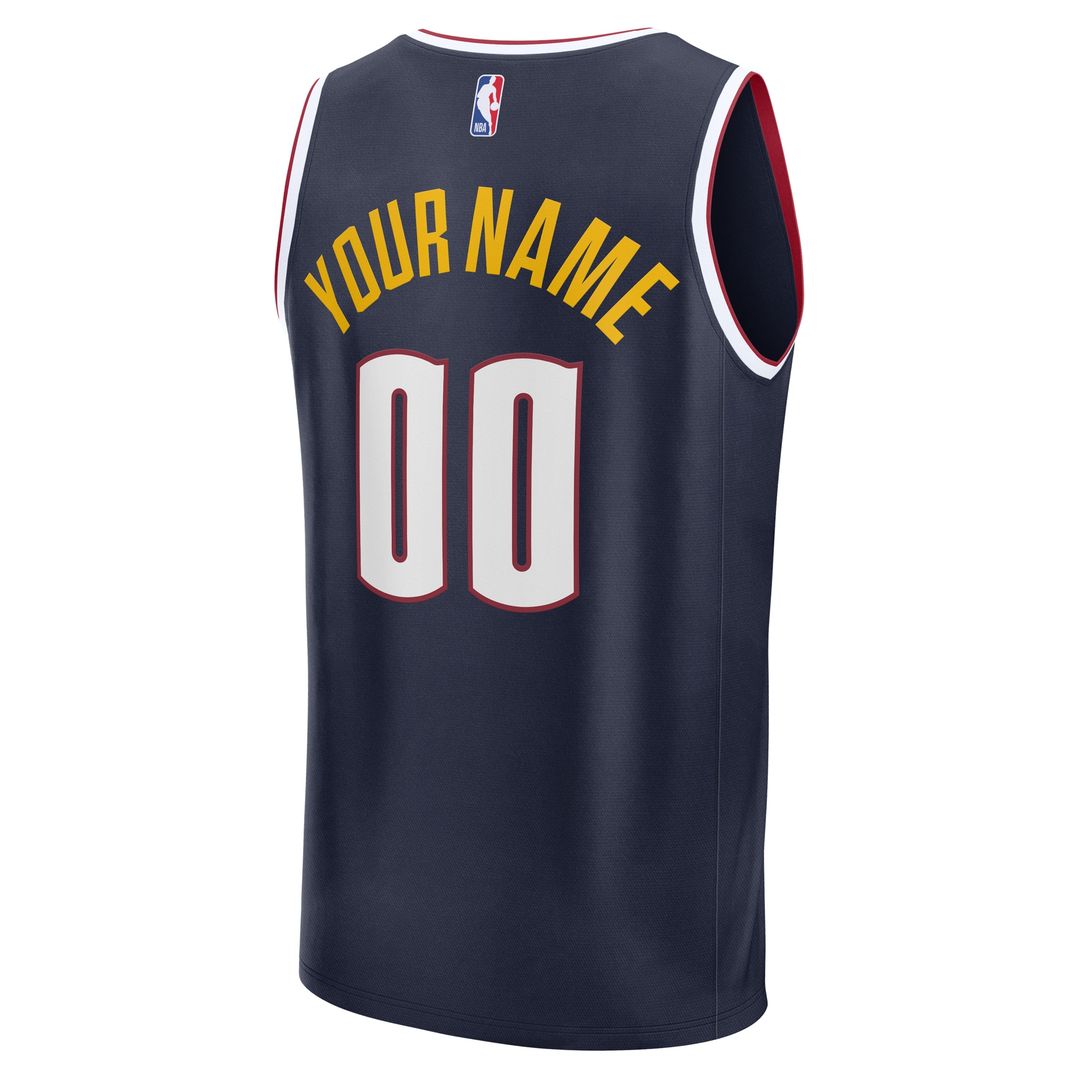 Denver Nuggets Fanatics Fast Break Custom Jersey - Icon Edition - Navy Team Jersey Sports Fan Apparel