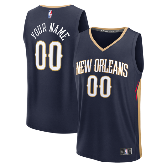 New Orleans Pelicans Fanatics Fast Break Custom Jersey - Icon Edition - Navy Team Jersey Sports Fan Apparel
