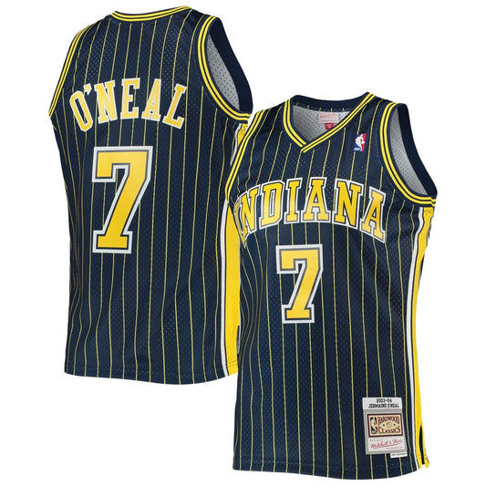 Indiana Pacers Jermaine O'Neal Mitchell & Ness 2003/04 Hardwood Classics Swingman Jersey - Navy Team Jersey Sports Fan Apparel